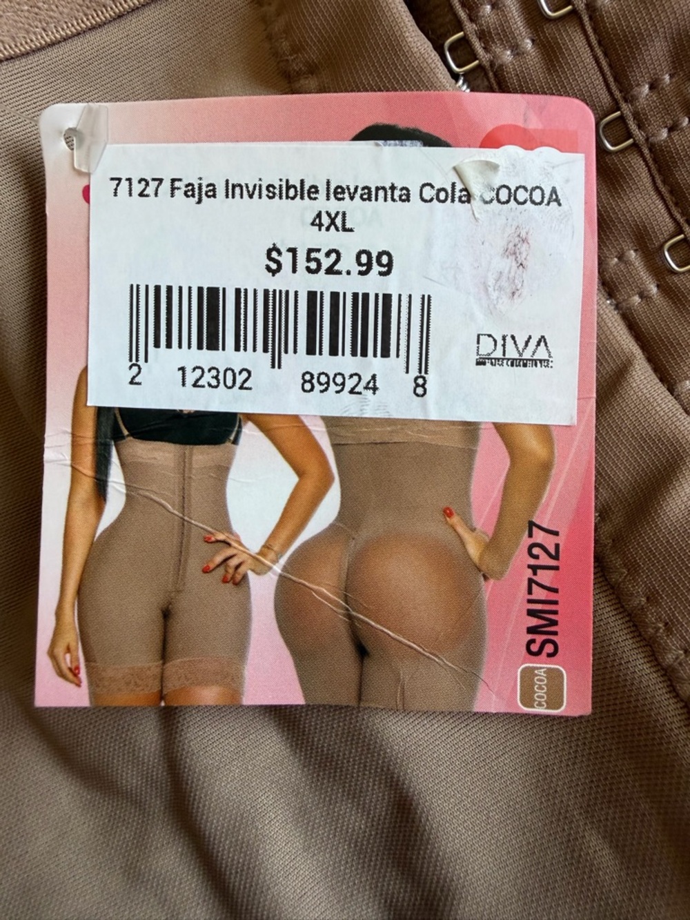 Diva High-Waist Shaping Bodysuit Shorts in Light Brown - Picture 3 of 5